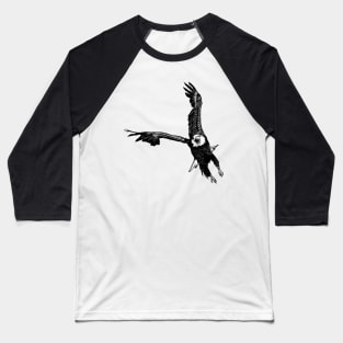 Flying Eagle - bald eagle black & white Baseball T-Shirt